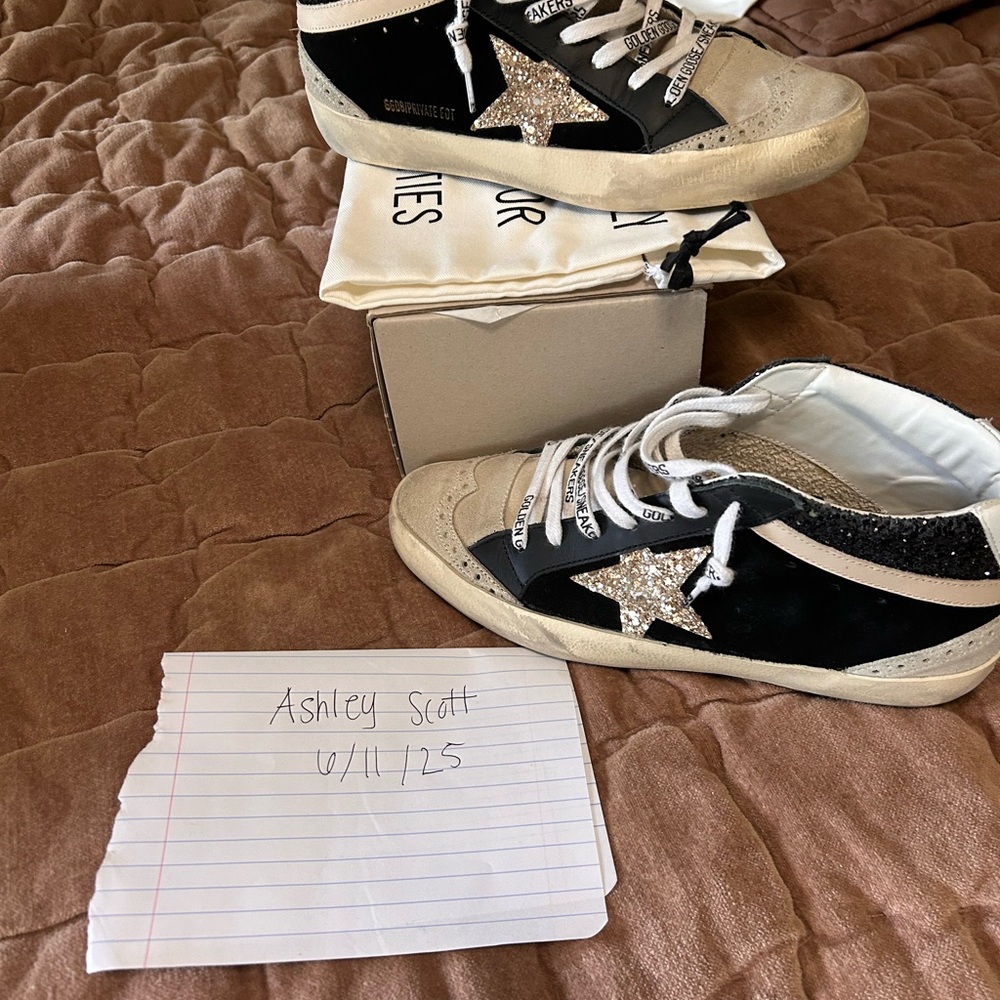 Golden Goose Black and Gold Sneakers